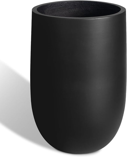 Concrete Planter Outdoor Indoor, Large Tall Cement Plant Pots for Trees Flowers (Black, 22 inch) (Black, 22 inch)