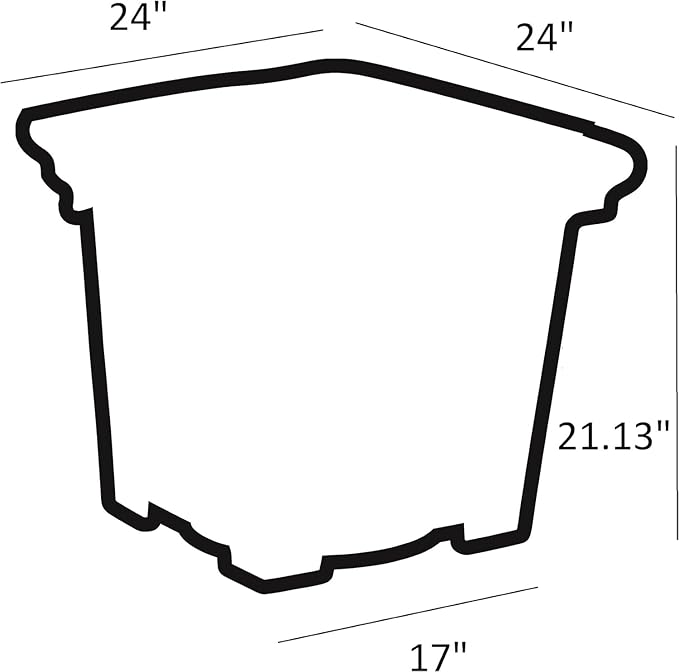 The HC Companies Terrazzo Square Plant Pot w/Drainage - Classic Planters for Outdoor Plants & Indoor Plants - Large UV-Resistant Plastic Pots for Plants (24”, Clay, Pack of 1)