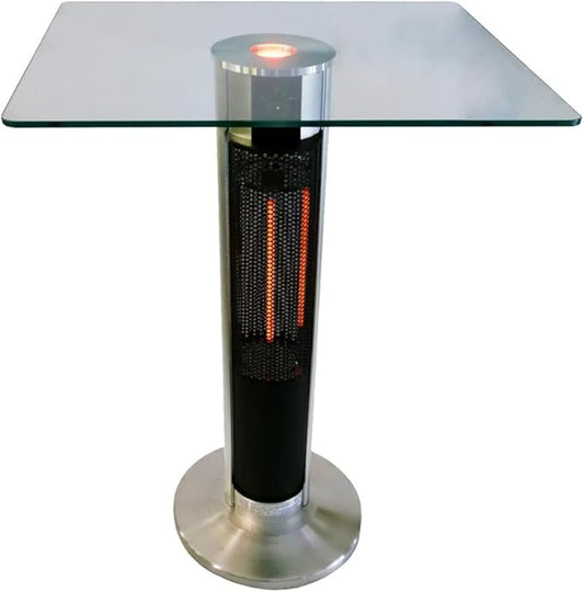 ENERG+, Bar Table with Patio Heater and square glass top, Model# HEA-215J67
