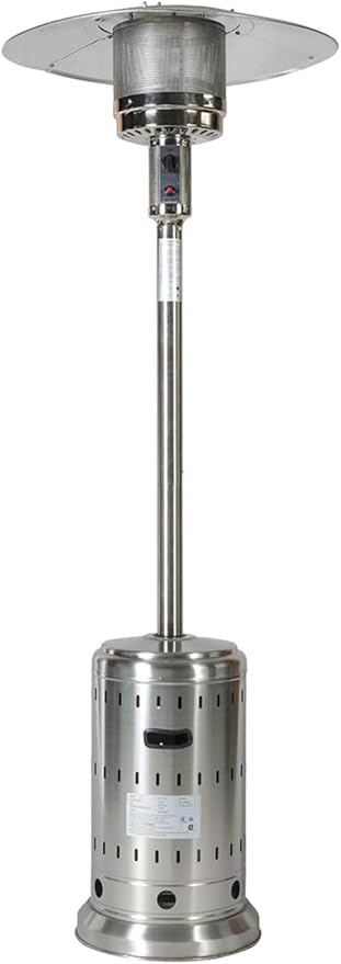 48,000 BTU Patio Heater for Outdoor Use with Wheels and Cover, Outdoor Stainless Steel Burner for Garden Commercial Residential, High Power Propane Heater, Triple Protection System