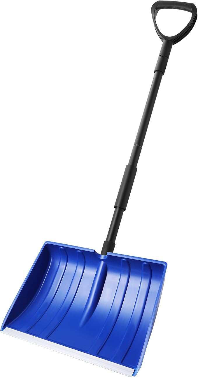 Yocada Snow Shovel for Driveway Home Garage Snow Removal 55 inch Long with D-Grip Handle Aluminum Strip Large Capacity Shovel for Garden Car Camping Outdoor by Yocada