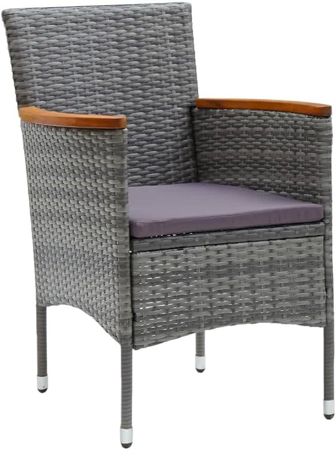 9 Piece Patio Dining Set with Cushions, Front Porch Furniture Porch Furniture Set Patio Conversation Set Sectional Sofa for Garden Exhibition Negotiation Area Poolside Poly Rattan Gray