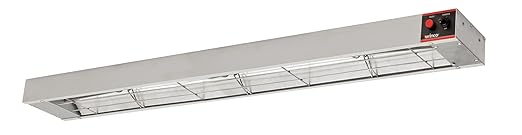 Winco Food Heat Lamp Strip Heater with Undermount Brackets, 1100W, 48"