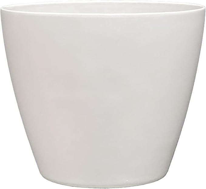 Classic Home and Garden Vogue Planter Pots w/Pottery Quality Finish - Modern Indoor & Outdoor Flower Pots - UV-Resistant Porch Planters - Decorative Pot for Flowers & Herbs (8?€? Stark White)