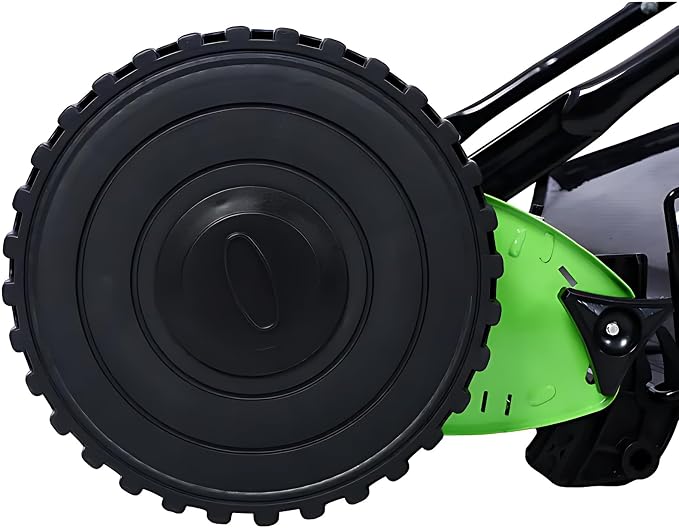14-Inch 5-Blade Push Reel Lawn Mower with Grass Catcher, Green - Adjustable Height Precision Cutting, Eco-Friendly Manual Lawn Mower with Durable Steel Blades for Lawn Maintenance - Image 9