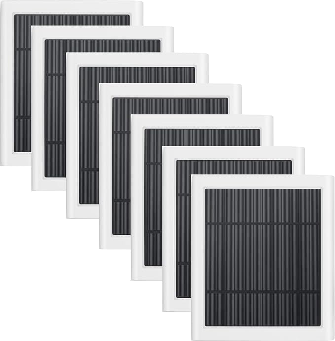7 Pack IP65 Solar Panel for Rings Camera, 4W Solar Charger Compatible with Rings Spotlight &All-New Stick Up Outdoor Cam Battery, 10ft Long Cable with USB-C to Barrel Plug Adapter by Paodekua