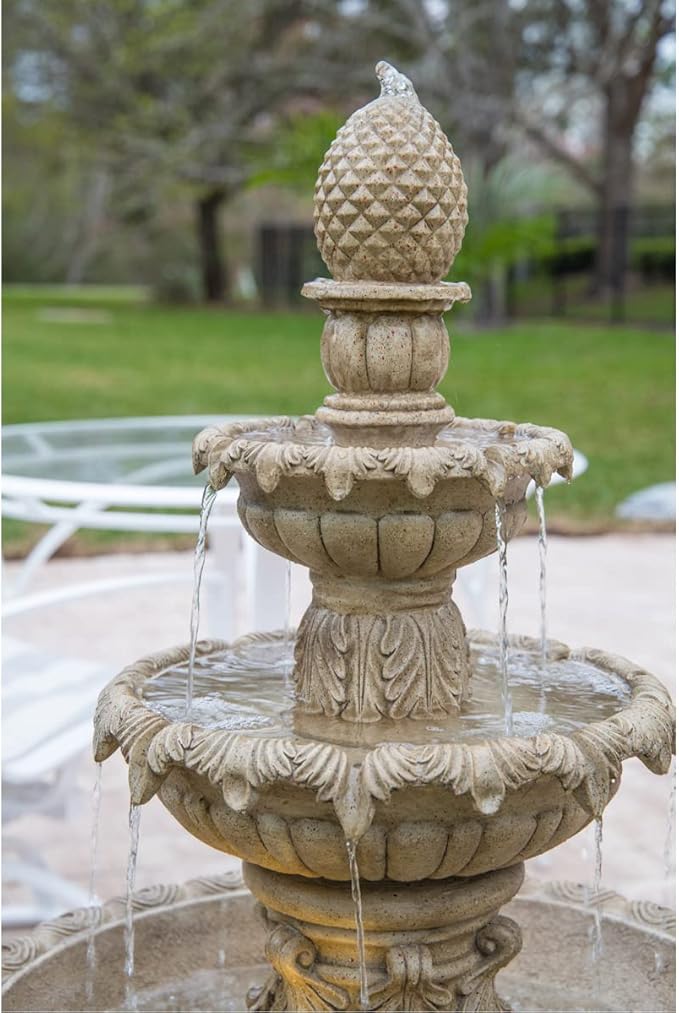 Kenroy Home 51010SNDST Ibiza Classic Outdoor Floor Fountain, Sandstone, 45 Inch Height, 25.5 Inch Width, 25.5 Inch Depth