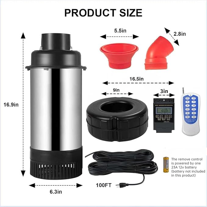 Pond Fountain Aerator,with Dynamic LED RGB Lighting,Adjustable Modes, Digital Timer -Pond fountain1HP 15,000 GPH, 750W 110V, 100FT Cord - for Large Ponds, Lakes & Outdoor Water Features