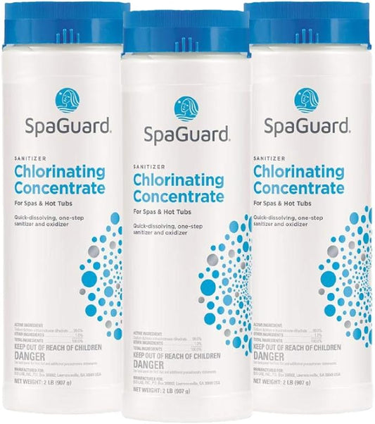 SpaGuard Spa Chlorinating Concentrate, 2 lb, Pack of 3, Advanced Spa Water Treatment for Hot Tubs and Spas, Quick Dissolving Oxidizer by SpaGuard