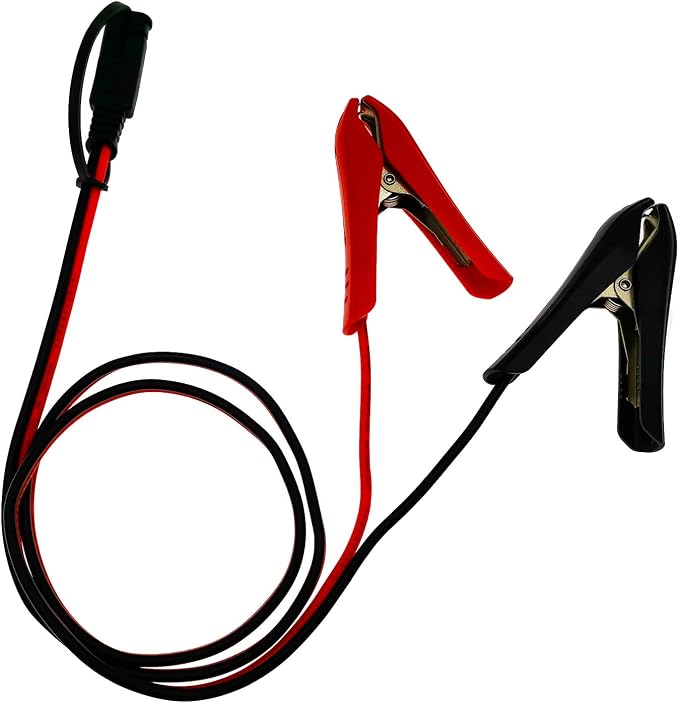 [Updated Version] 3.2FT Battery Clip-on Crocodile Clamps to SAE Connector, 14AWG Solar Charger Extension Cable/Power Supply Aux Adapter/Red & Black Connecting Alligator Clips Charging Wire - Image 4
