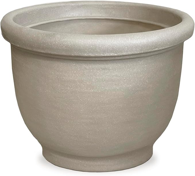 Crescent Garden Agave Planter, Classic Lightweight Resin Planter - UV-Resistant Flower Pots - Indoor & Outdoor Pot for Flowers, Houseplant, Herbs, 21" W x 17" H (Parchment)