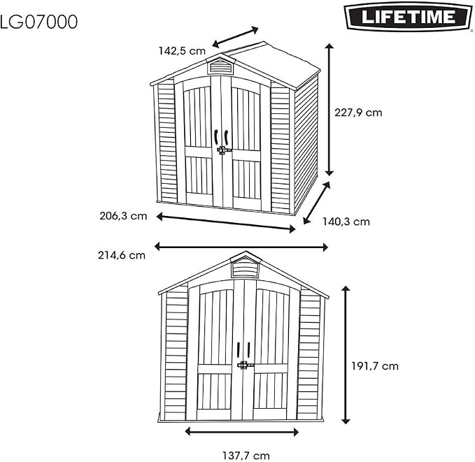 Lifetime 60057 Outdoor Storage Shed, 7 x 4.5' - Image 7