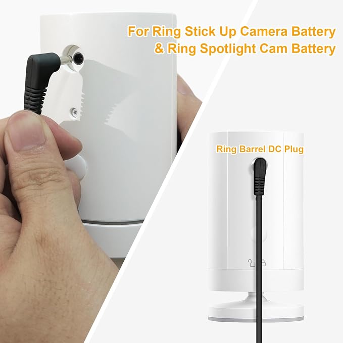 Solar Panel Charger for Ring Camera, Compatible with Ri ng Stick Up Cam Battery, Ring Spotlight Plus/Pro Battery,Waterproof, 5V 6W Fast Charging (Black 1Pack) - Image 3