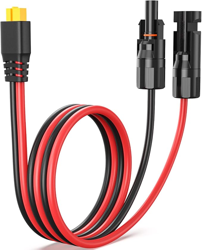 Bateria Power Solar to XT60 Charge Extension Cable 12AWG 3.3Ft Solar Connector to XT60 Adapter Cable for Solar Panel to LiFePO4 Battery RV Portable Power Station Solar Generator - Image 8
