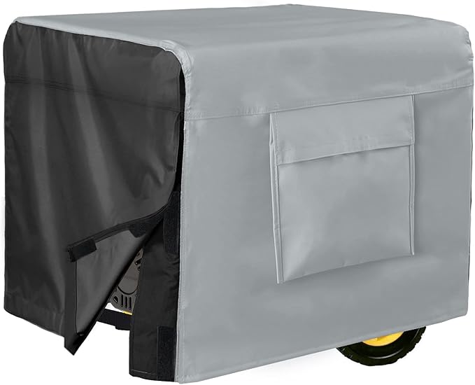 Porch Shield Waterproof Generator Cover - Heavy Duty Cover for Portable Generator 5000 to 10000 Watt (32L x 24 W x 24H inches, Black & Gray) by PorchShield