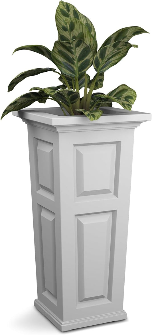 Mayne Nantucket 32-Inch Tall Planter – Self-Watering, Weather-Resistant Planter for Flowers – Durable Outdoor Design for Patio, Porch, or Entryway