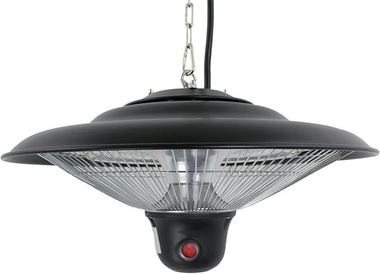 Hiland HIL-PHE-1500BR Electric Gazebo Indoor/Outdoor Heater with LED/Remote, 1500 Watts, Large, Black