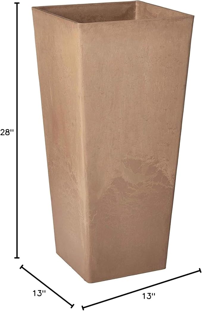 Arcadia Garden Products PSW FS32TP Contempo Tall Square Planter, 13 by 13 by 28-Inch