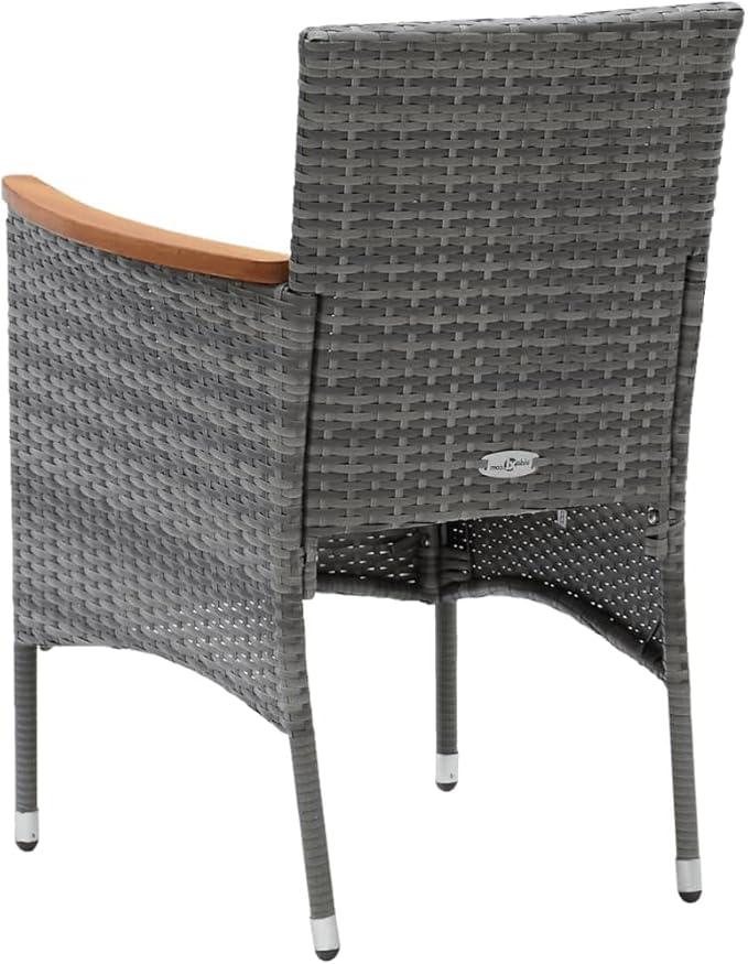 9 Piece Patio Dining Set with Cushions, Front Porch Furniture Porch Furniture Set Patio Conversation Set Sectional Sofa for Garden Exhibition Negotiation Area Poolside Poly Rattan Gray