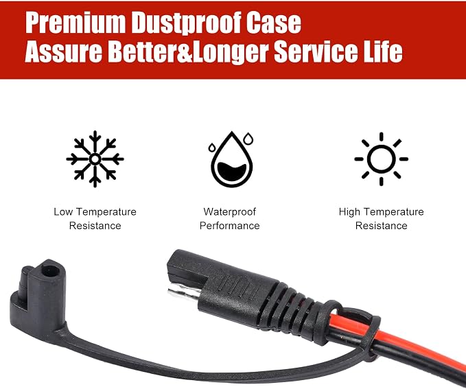 26FT SAE to SAE Extension Cable, 16AWG Power Supply Charging Cable Extensive Cord Long SAE Wire Harness with Polarity Reverse Adapter Converter - Image 2