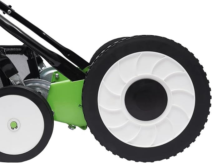 16 Inch 5-Blade Manual Push Reel Lawn Mower, Electric Lawn Mower Cordless Adjustable Height Push Lawn Sweeper with Collecting Bag & 4 Wheels for Picking Up Leaves, Grass and Debris On Lawns - Image 6