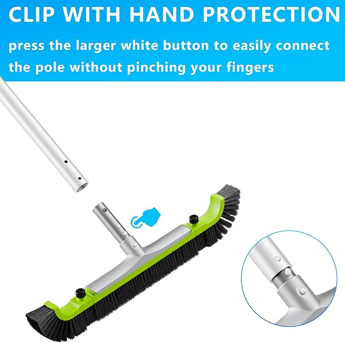 Sepetrel 20” Pool Brush Head for Cleaning Walls,Heavy Duty Inground/Above Ground Swimming Pool Scrub Brushes with Premium Strong Bristle & Reinforced Aluminium Back - Image 4