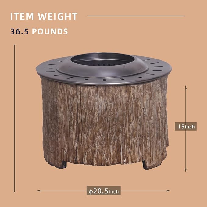 Afterglow Bonfire 20.5 Inch Smokeless Fire Pit with Removable Ash Pan - Portable Outdoor Fire Pit - Stainless Steel - Wood Burning Lightweight Fireplace, Ideal for 4-6 People - Image 2