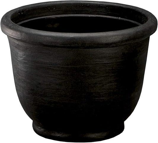 Crescent Garden Agave Planter, Classic Lightweight Resin Planter - UV-Resistant Flower Pots - Indoor & Outdoor Pot for Flowers, Houseplant, Herbs, 14" W x 11" H (Caviar Black)