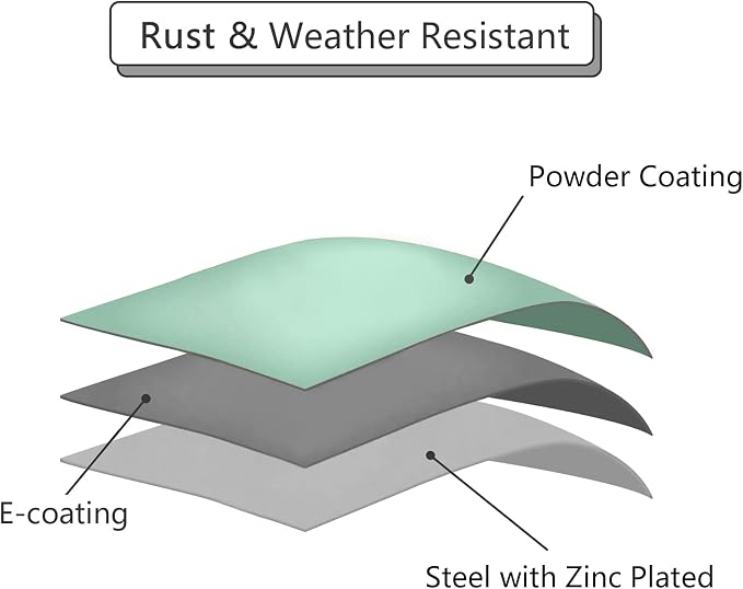 Meluvici Outdoor Side Table, Outdoor/Indoor Metal Steel Patio Coffee Table, Round Weather Resistant Anti-Rust, Green - Image 7