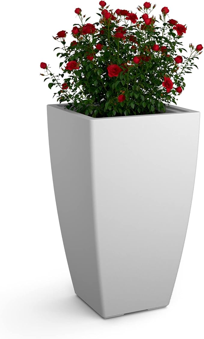 Mayne Kobi 26-Inch Tall Planter – Self-Watering, Weather-Resistant Planter for Flowers – Durable Indoor/Outdoor Design for Patio, Porch, or Entryway