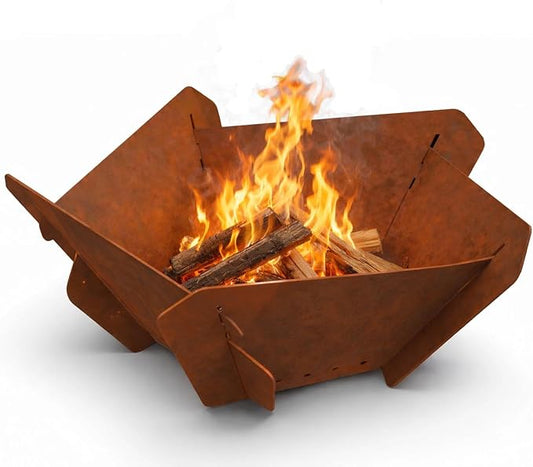 Decoroca Corten Steel Fire Pit - Outdoor Wood Burning Pit for Backyard Patio, Garden & Terrace, Durable & Weather-Resistant, Ideal for Family Gatherings & Parties by Decoroca