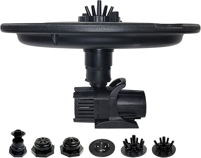 HALF OFF PONDS Floating Fountain, 1/2 HP Pond Aerator, 100 ft Cord, 6,100 GPH Water Pump, 9 Spray Patterns, Improves Water Quality, for Ponds & Water Gardens
