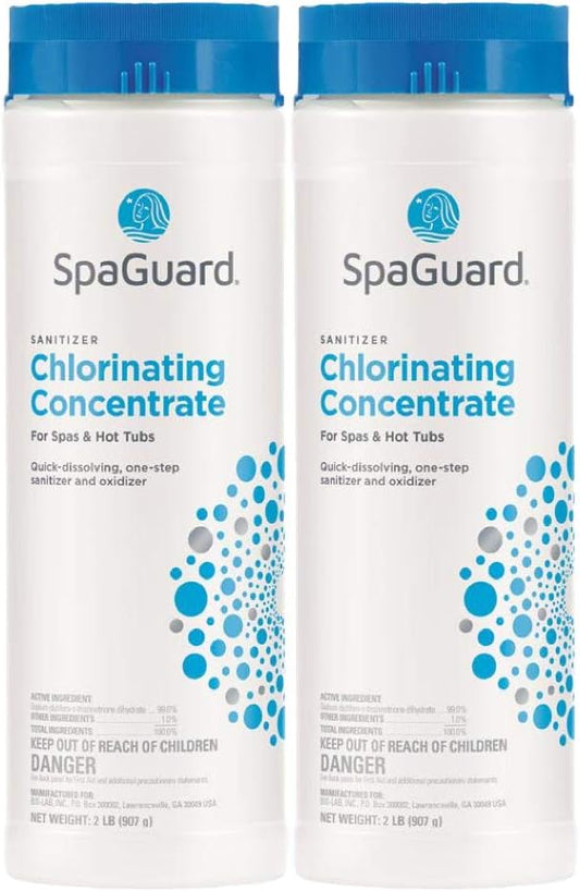 SpaGuard Spa Chlorinating Concentrate, 2 lb, Pack of 2, Advanced Spa Water Treatment for Hot Tubs and Spas, Quick Dissolving Oxidizer by SpaGuard