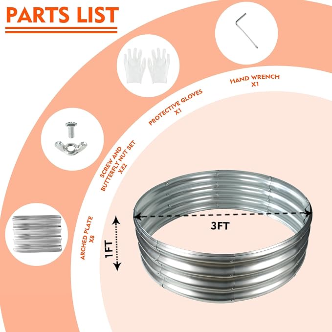 YSEJOMP 36 Inch Round Galvanized Fire Pit Ring/Fire Ring - Foldable and Perfect for Outdoor Gatherings and Campfires in the Yard/Garden/Park/Beach (3 FT Diameter, Silver) - Image 5