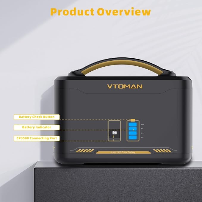Vtoman 3096Wh Solar Generator with Extra Battery Included, 1800W (Peak 3600W) LiFePO4 Battery Power Station for Power Outages, RV, Camping, Emergencies - Image 6