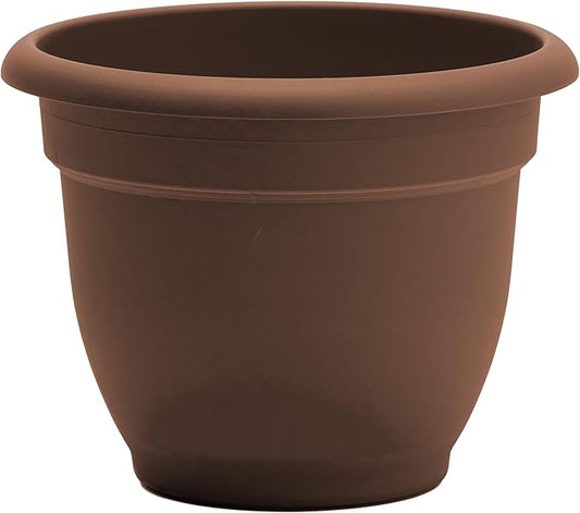 Bloem Ariana Self Watering Planter: 12" - Chocolate - Durable Resin Pot, for Indoor and Outdoor Use, Self Watering Disk Included, Gardening, 3 Gallon Capacity