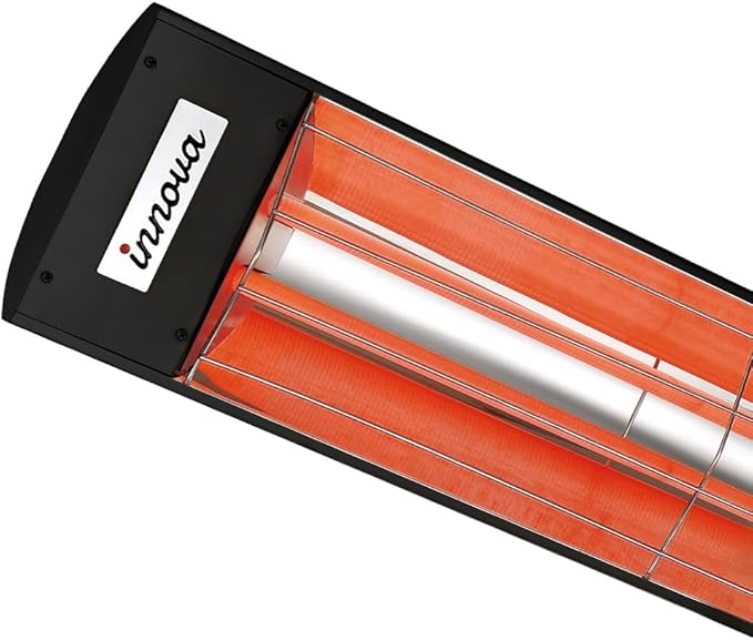 Eurofase Heating 6000 Watt Electric Infrared Dual Element Heater-240 Voltage-Black Finish-No Fascia Decorative Fascia