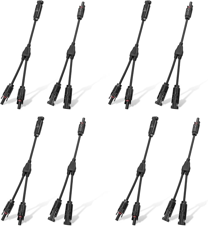 ECO-WORTHY 4 Pair Solar Connectors 30A Y Branch Parallel PV Adapter Cable Wire Plug Tool Kit for Solar Panel(M/FF+F/MM) by ECO-WORTHY