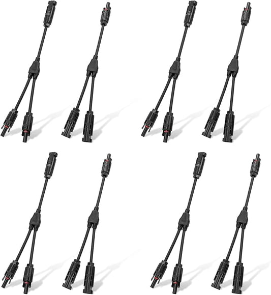 ECO-WORTHY 4 Pair Solar Connectors 30A Y Branch Parallel PV Adapter Cable Wire Plug Tool Kit for Solar Panel(M/FF+F/MM) by ECO-WORTHY