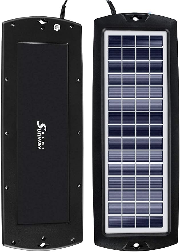 Sunway Solar Car Battery Trickle Charger & Maintainer 12V Solar Panel Power Kit Portable Backup for Car Automotive RV Marine Boat Motorcycle Truck Trailer Tractor Powersports Snowmobile Farm Equipment - Image 5