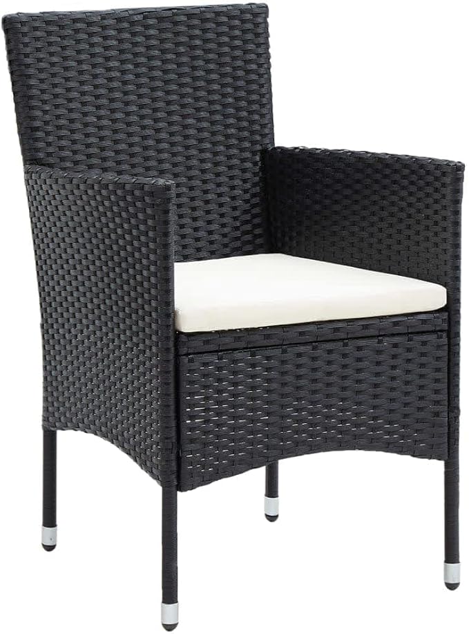 9 Piece Patio Dining Set with Cushions, Outdoor Sofa Sets Sectional Sofa Front Porch Furniture Patio Conversation Set for Exhibition Garden Piazza Poolside Poly Rattan Black