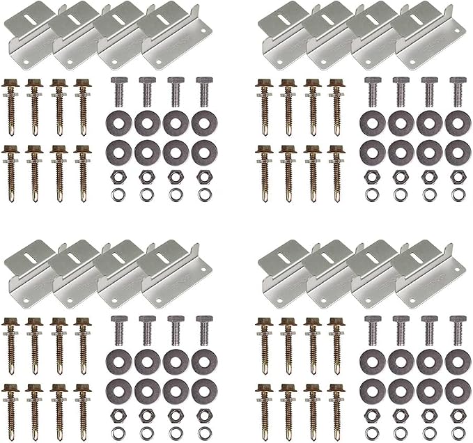 Renogy 4 Sets of Solar Panel Mounting Z Brackets Lightweight Aluminum Corrosion-Free Construction for RVs, Trailers, Boats, Yachts, Wall and Other Off Gird Roof Installation, 4 Count by RenogySolar