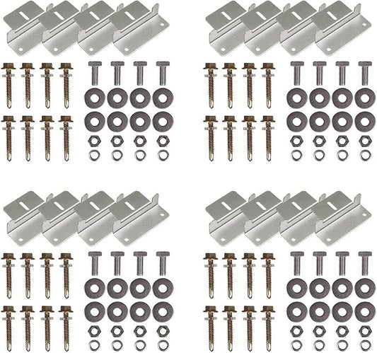 Renogy 4 Sets of Solar Panel Mounting Z Brackets Lightweight Aluminum Corrosion-Free Construction for RVs, Trailers, Boats, Yachts, Wall and Other Off Gird Roof Installation, 4 Count by RenogySolar