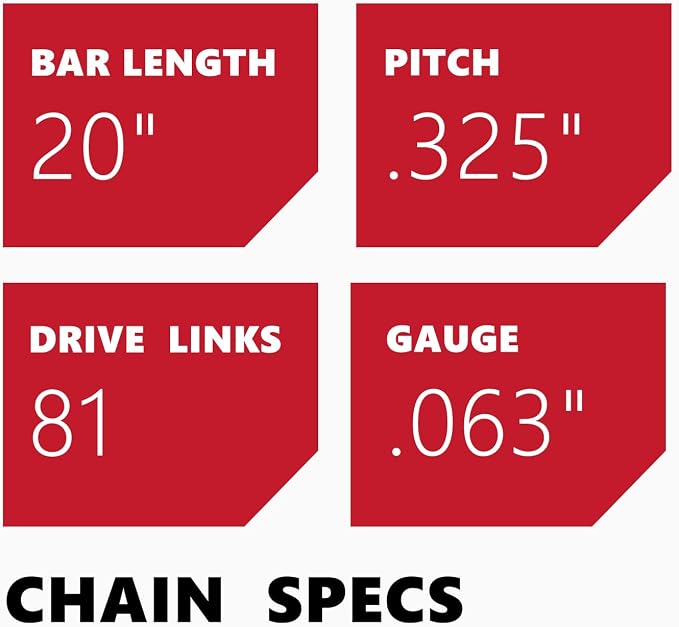 KAKEI Chainsaw Chain 20 Inch .325" Pitch .063" Gauge 81 Drive Links- 26RS 81 Fits Stihl (PRE 2023 .063" Gauge) MS291, MS271 Farm Boss, MS261-36390050081, V81 (3 Chains) - Full Chisel - Image 4