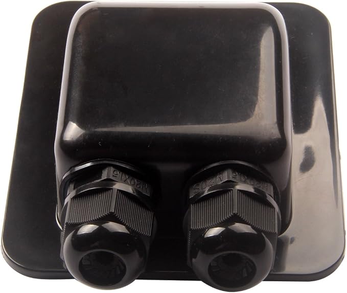 LINKSOLAR Weatherproof ABS Solar Double Cable Entry Gland,Curved Cable Connector for All Cable Types 6mm?? to 12mm?? for Rv, Campervan, Boat (Type D, Black) - Image 5