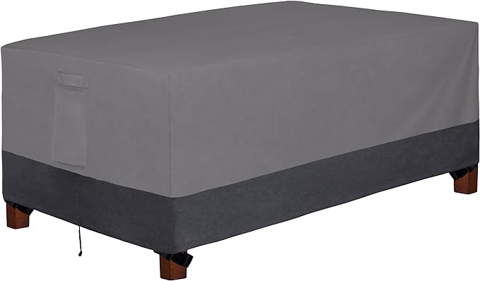 Easy-Going 600D Heavy Duty Rectangular Table Cover UV Resistant and Waterproof Outdoor Lawn Patio Furniture Cover (72" Lx44 Wx23 H, Gray/Dark Gray) by Easy-Going