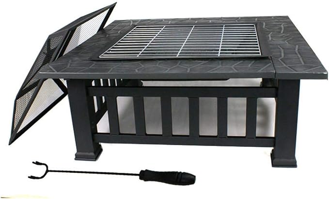 Heavy Duty 32" Square Metal Fire Pit Outdoor Patio Garden Backyard Stove Firepit Warm Firecamp Beach Fullmoon Party - Image 4