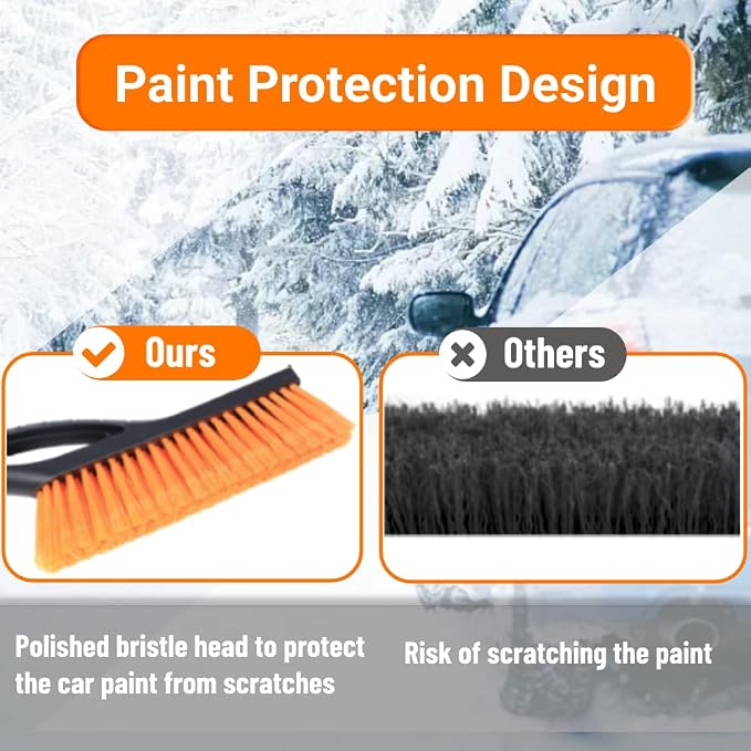 27" Snow Brush and Ice Scrapers for Car Windshield, Car Accessories for Men Detachable Snow Scrapers with Ergonomic Foam Grip for Cars, Trucks, SUVs - Image 2