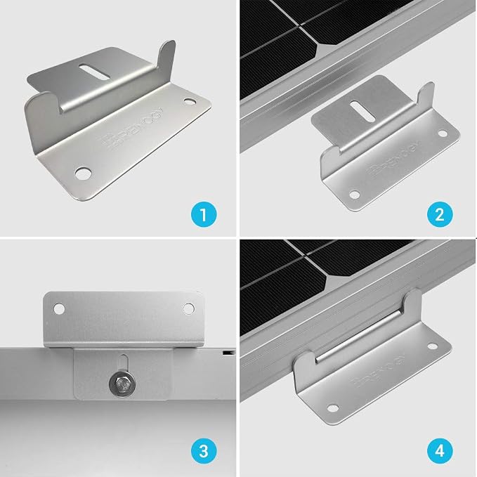 Renogy 2 Sets Solar Panel Mounting Z Brackets Lightweight Aluminum Corrosion-Free Construction for RVs, Trailers, Boats, Yachts, Wall and Other Off Gird Roof Installation, 2 Count - Image 5