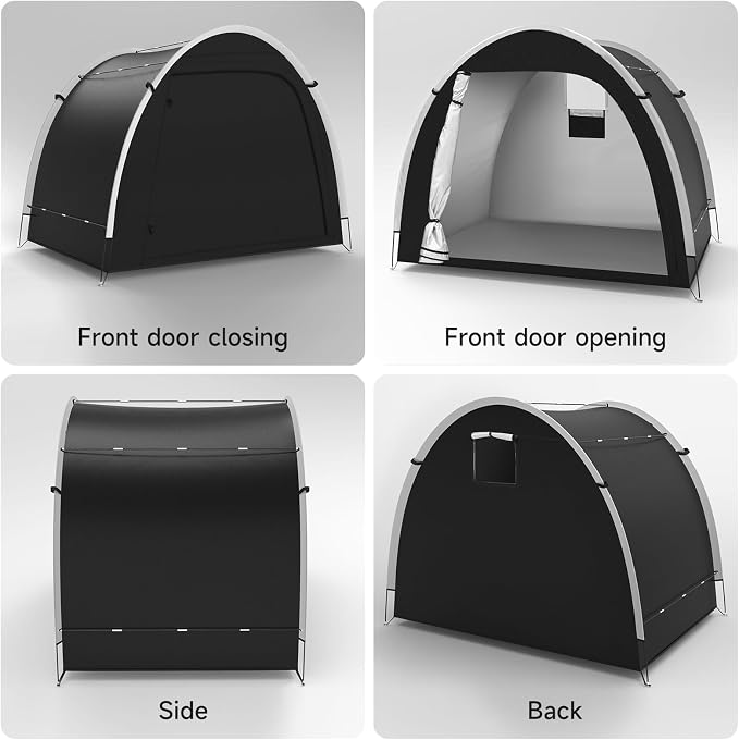 Bike Storage Tent Sheds - Outdoor Storage Waterproof, Upgraded 6.56x4.92x5.58ft Bicycle Shed Tent, Portable Bike Covers Shelter with Carry Bag for Motorcycle, Garden Tool - Medium - Image 7